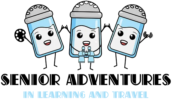 A logo for a company called senior adventures in learning and travel.