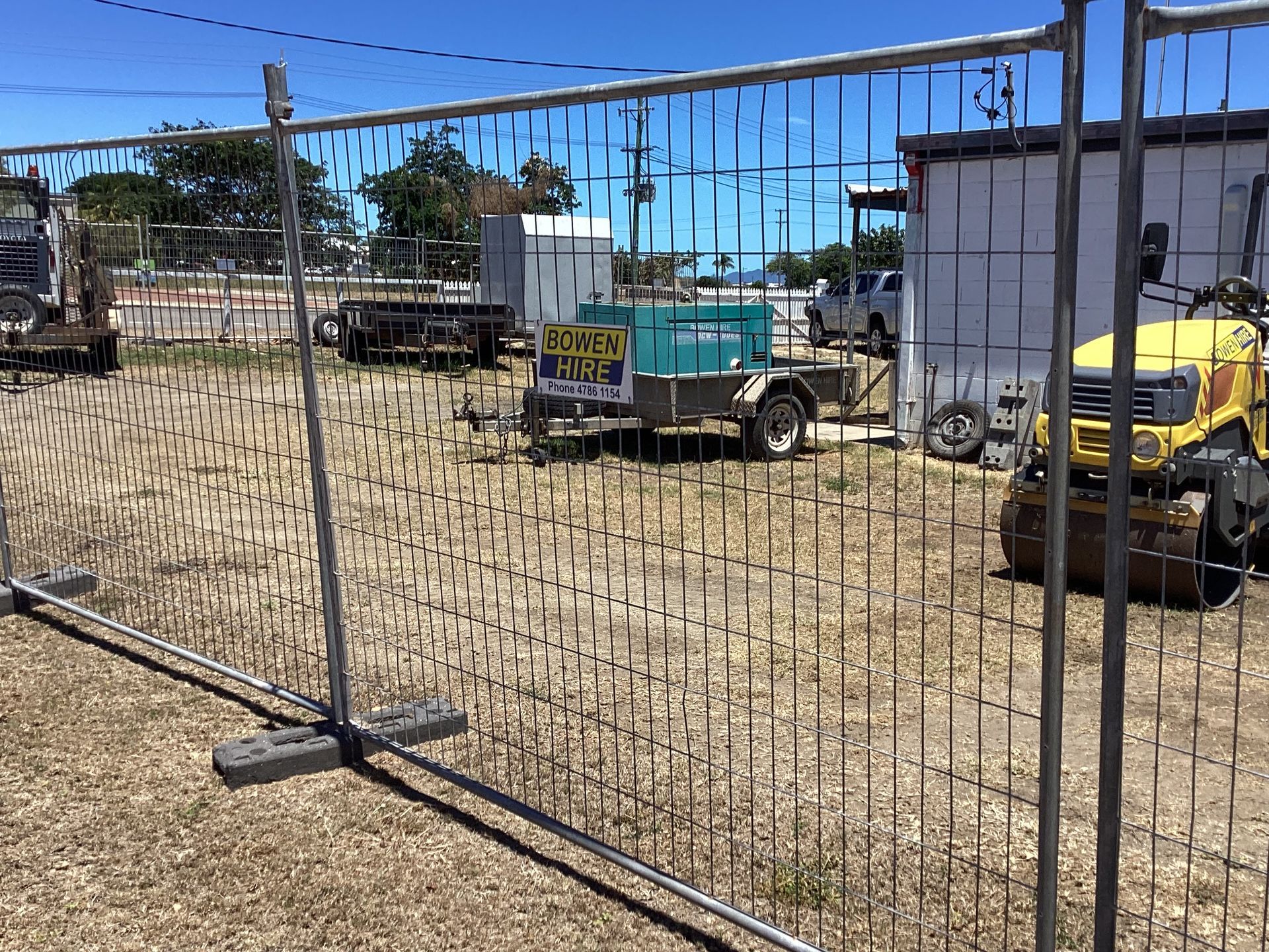 Construction Site Behind a Temporary Wire Fence — Bowen Hire in Proserpine, QLD