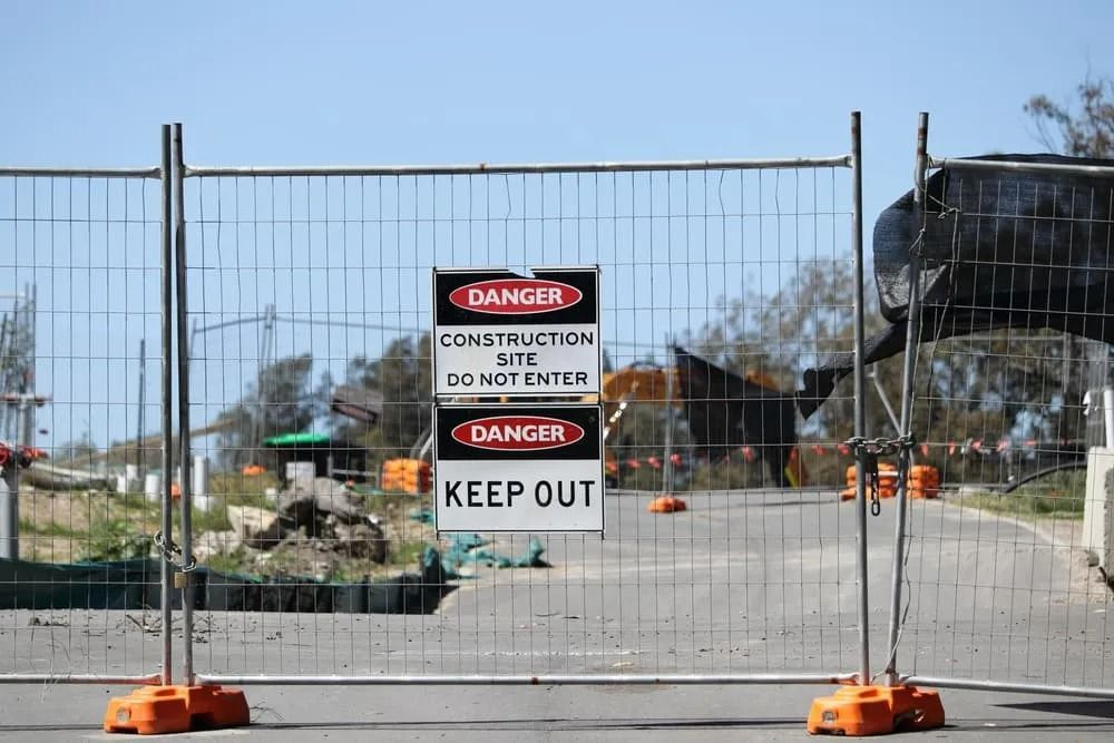 A Wire Construction Fence Blocks a Road — Bowen Hire in Bowen, QLD