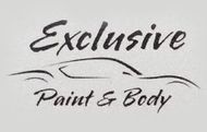 A black and white logo for exclusive paint and body.