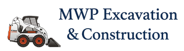 MWP Excavation & Construction logo with a red and black excavator