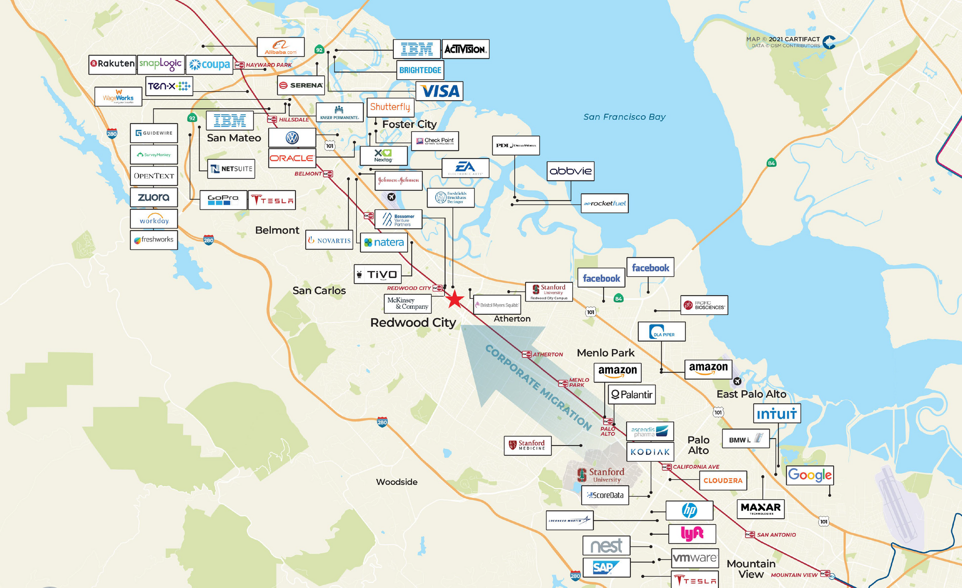 Redwood City Map