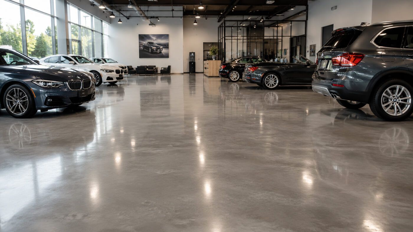 A garage with a bench , cabinets , shelves , and hooks on the wall.