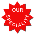 A red star with the words