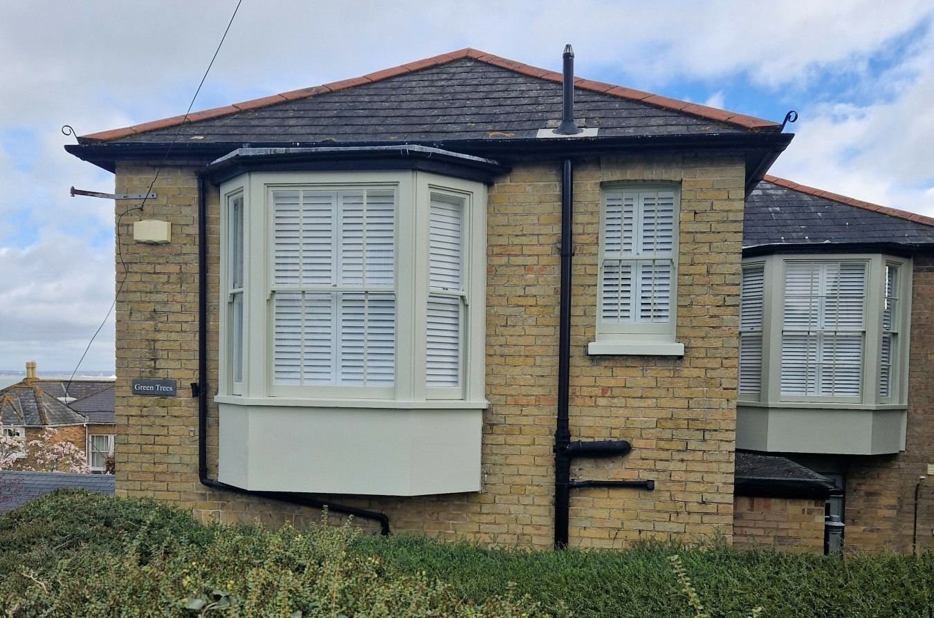 Seaview property showing refurbished bay window by Sussex Sash