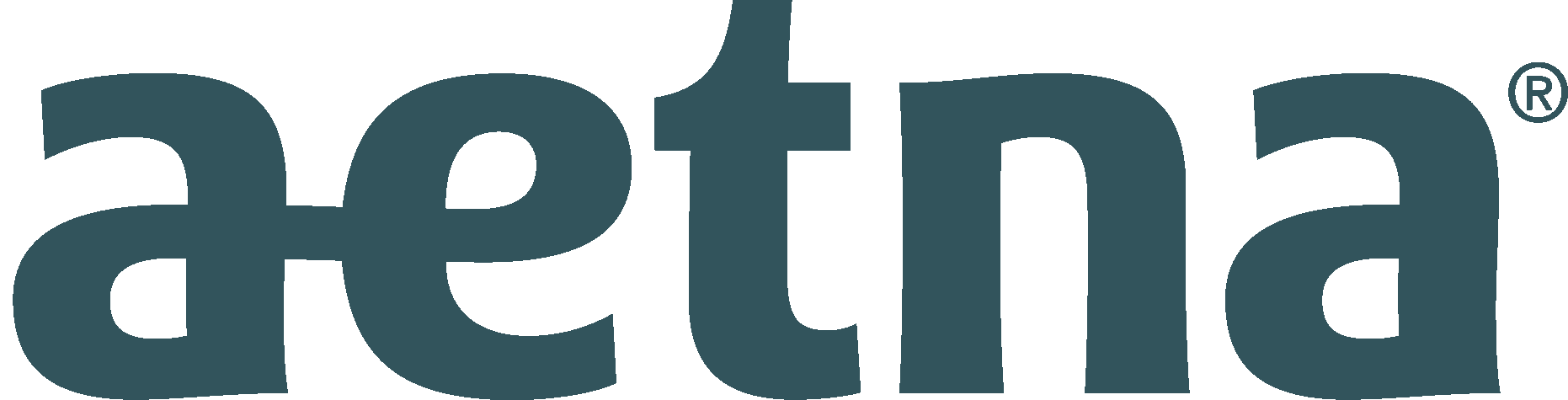 Aetna logo in dark blue lowercase letters on a white background