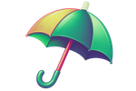 Green umbrella icon on a dark green circle background