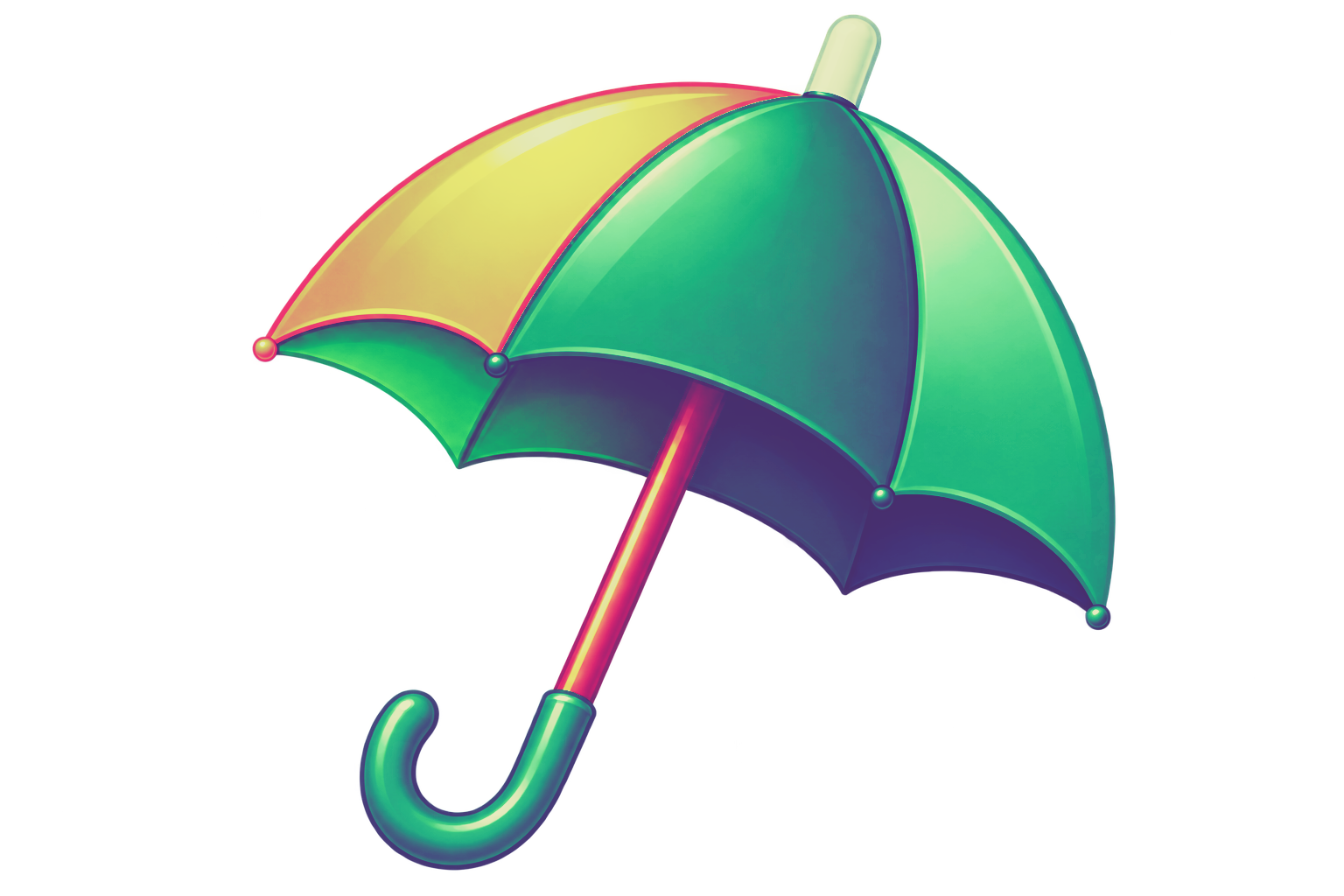 Green umbrella icon on a dark green circle background