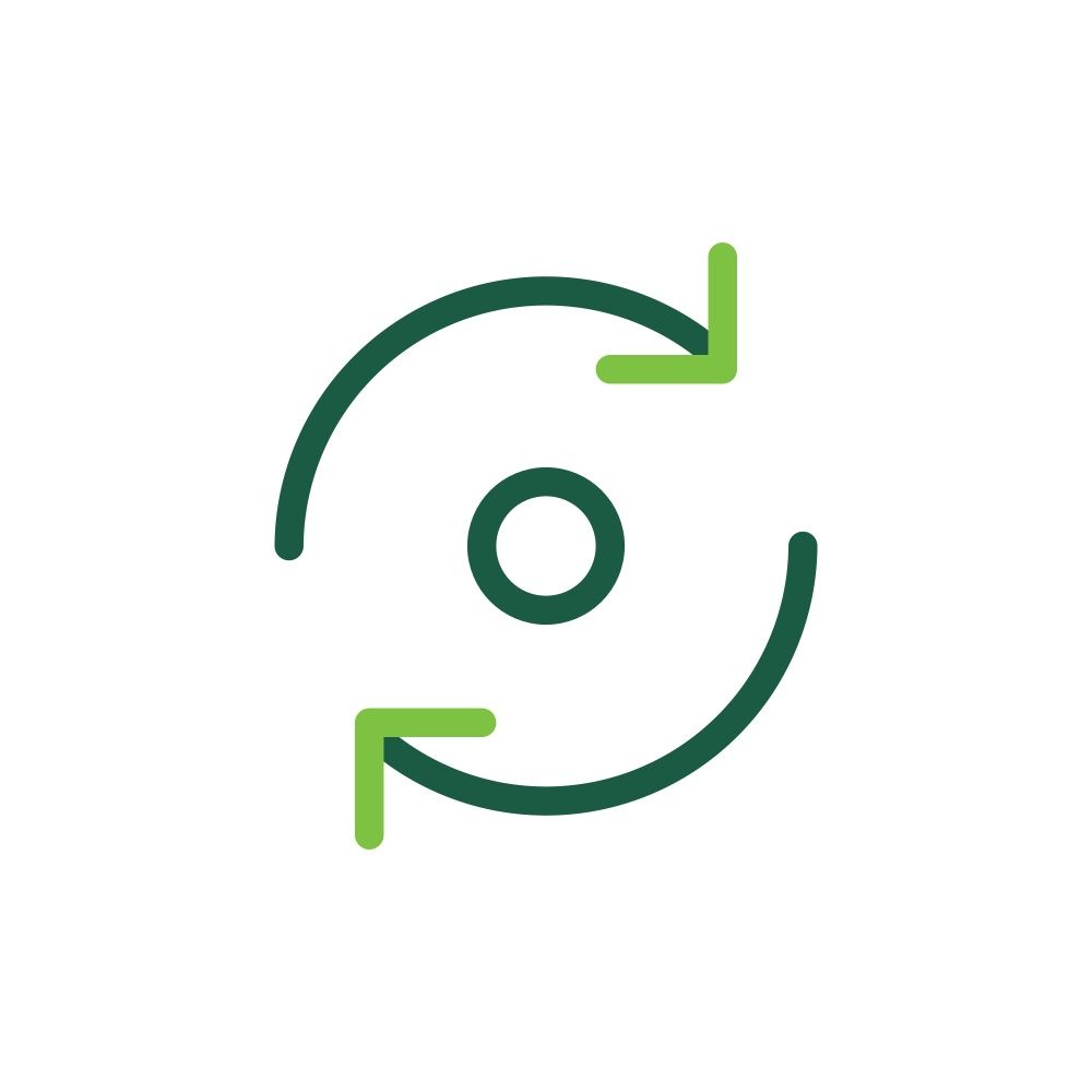 circular icon signifying repetition 