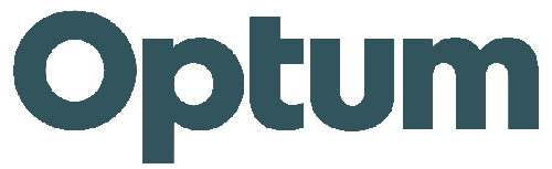Optum logo in dark teal on a white background