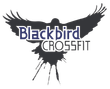 Black Bird CrossFit logo with a black bird silhouette and blue-gray text on white background
