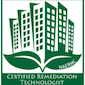 A green logo showing a stylized building above a leaf shape with the text 