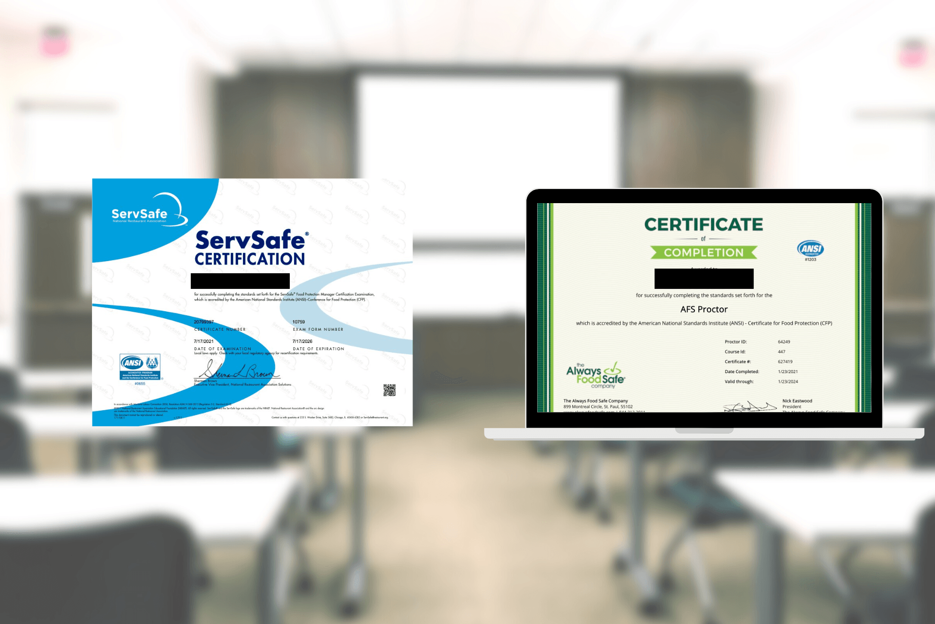 New Food Manager Certification ServSafe and Always Food Safe