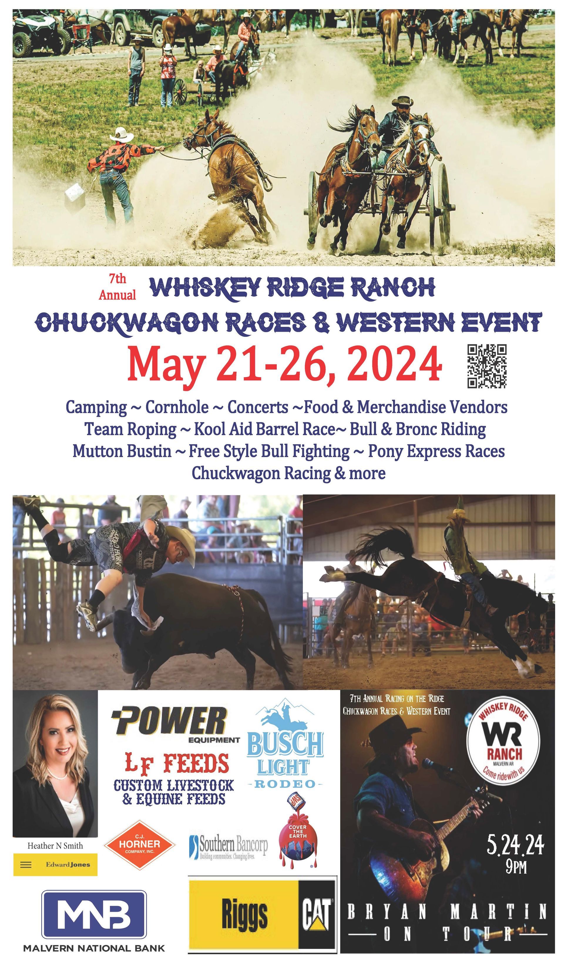 Ohio Whip Ride and Harvest Festival poster, May 21-26, 2024, with horse-drawn wagons, music, and sponsor logos