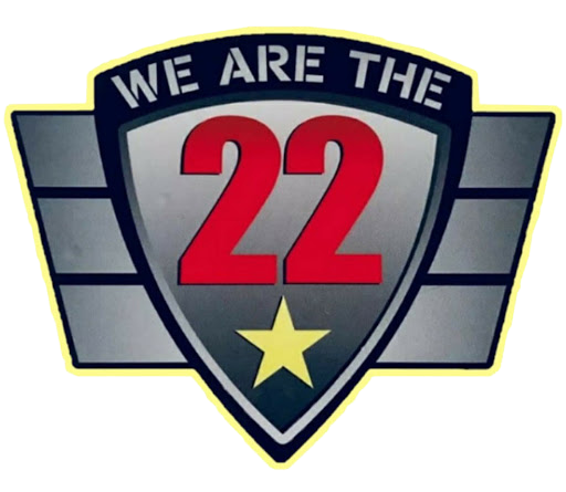 “We Are the 22” logo with a red 22 on a gray shield and a yellow star