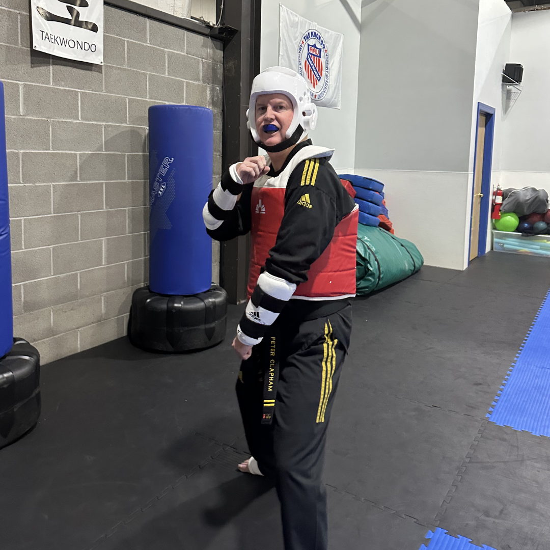 Adult Taekwondo students in sparring gear at Tennessee Taekwondo in Mt. Juliet, TN