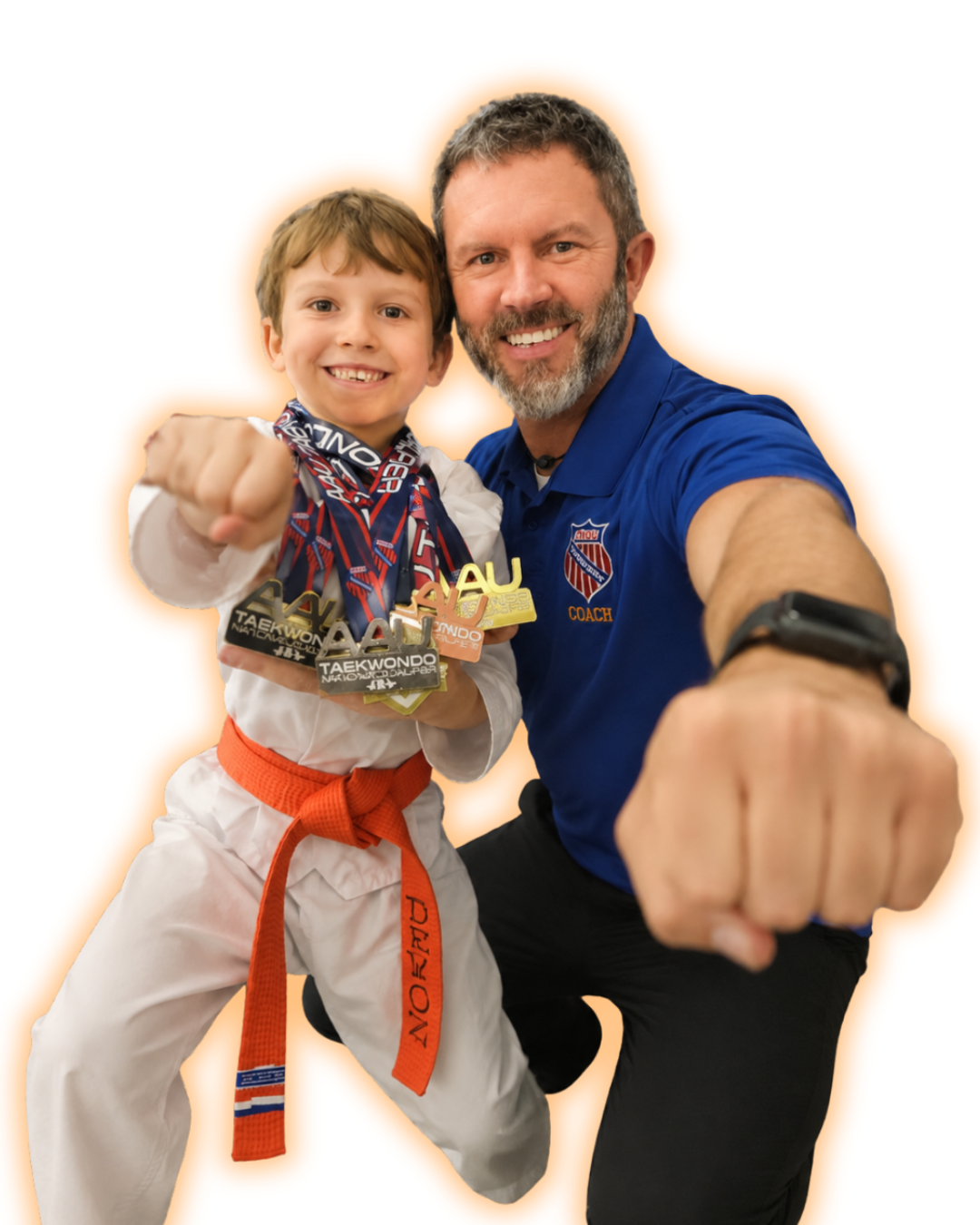 Master Dustin Sands with young martial arts student
