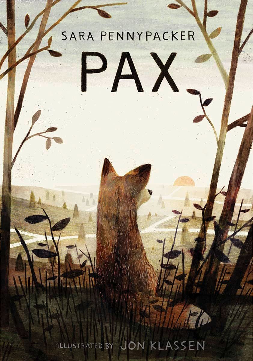 A book called pax by sara pennypacker has a fox on the cover.