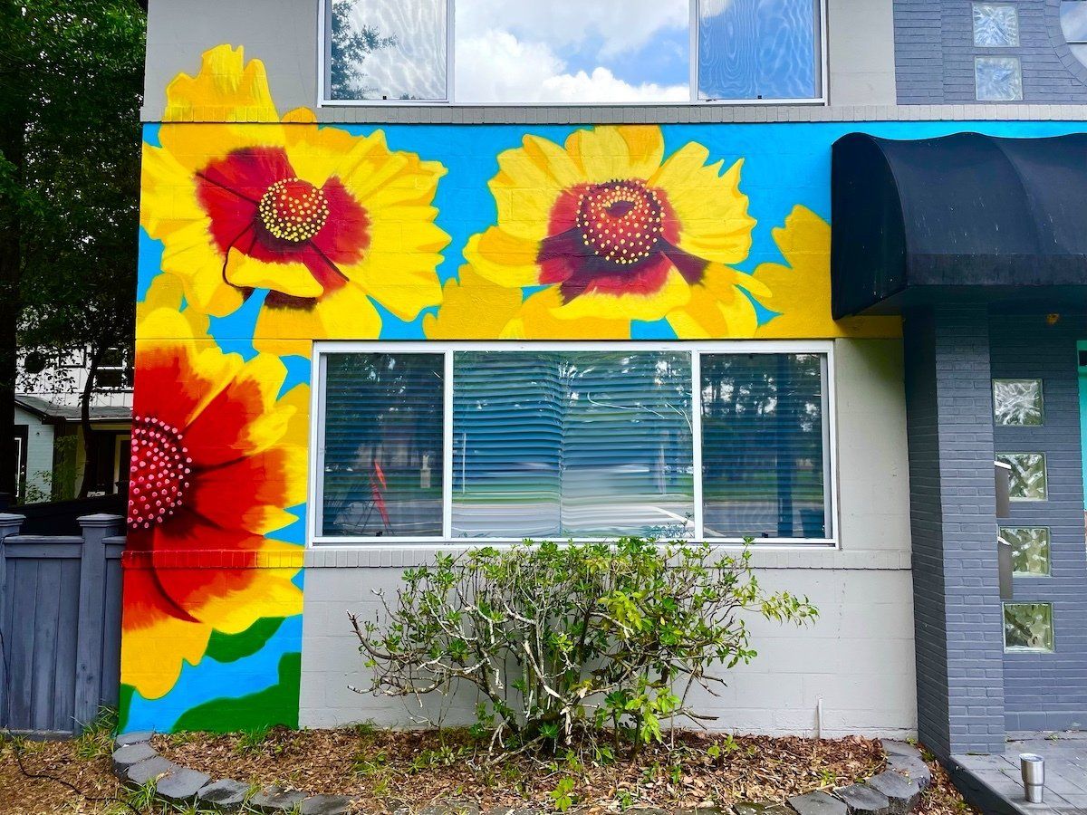 Spray painted mural located in San Marco, Jacksonville Florida on a local Airbnb.