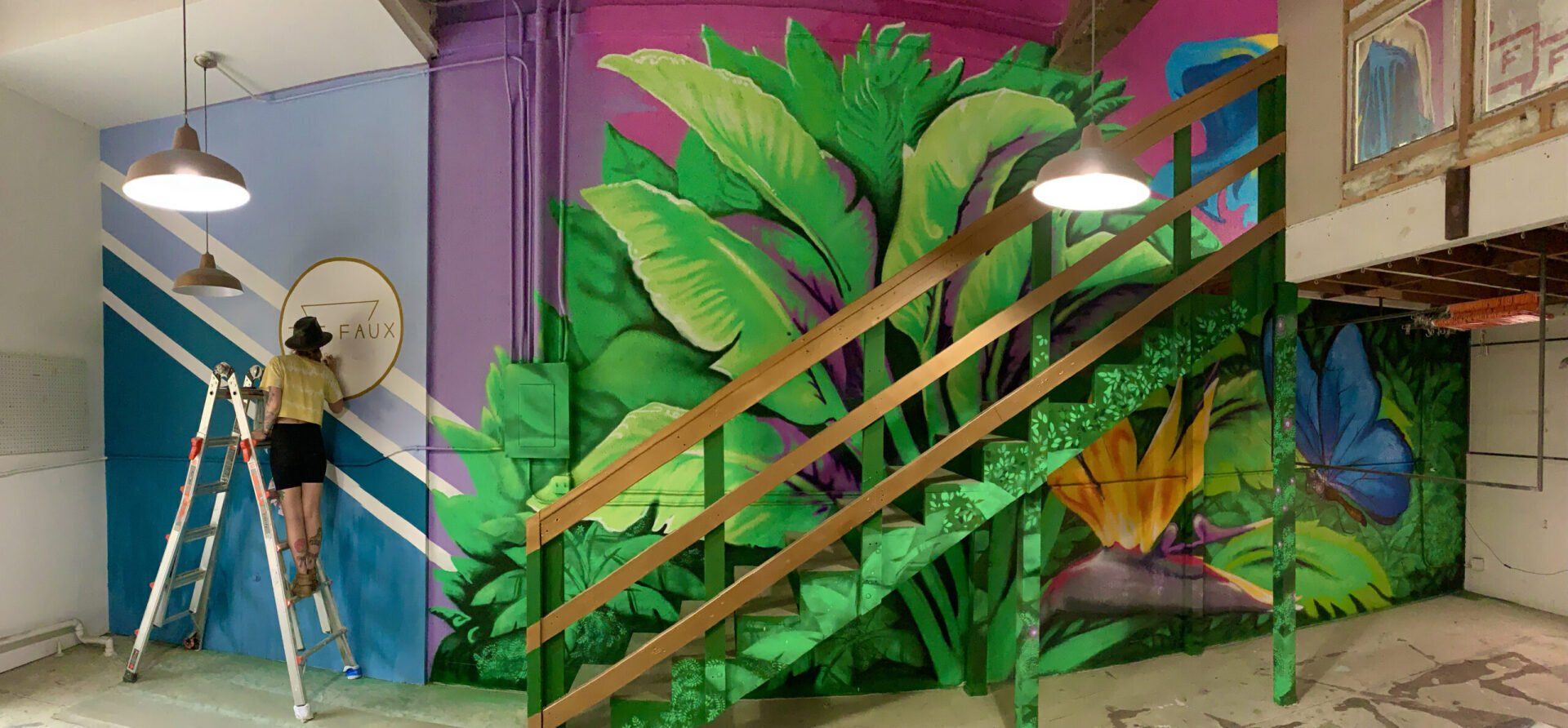 murals in florida. murals in jacksonville, fl. realistic mural. nature mural. mural art. public art. green murals.