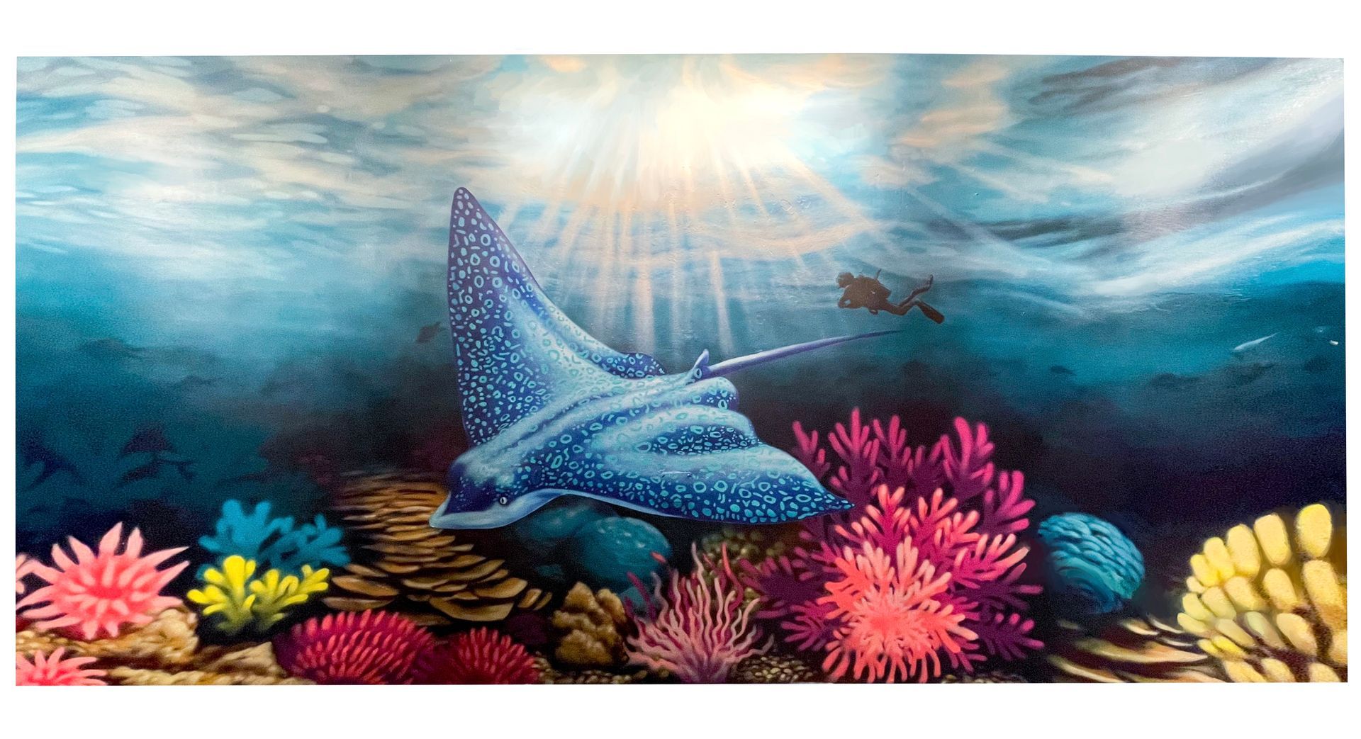 murals in florida. murals in jacksonville, fl. realistic mural. ocean mural. mural art. public art. stingray mural. hospital mural.