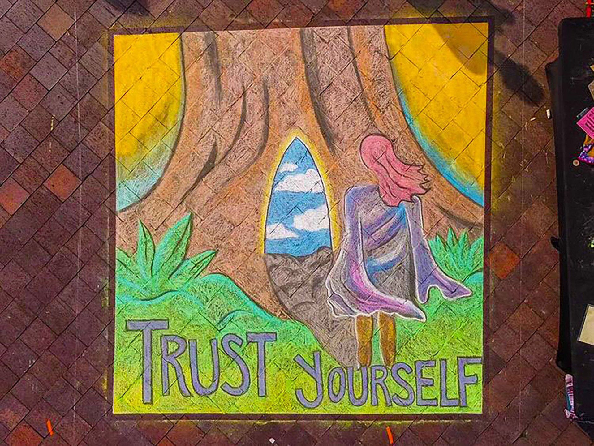 Trust Yourself Chalk Mural | Jacksonville, FL | Heartspace Art Trust Yourself Chalk Mural | Jacksonville, FL | Heartspace Art