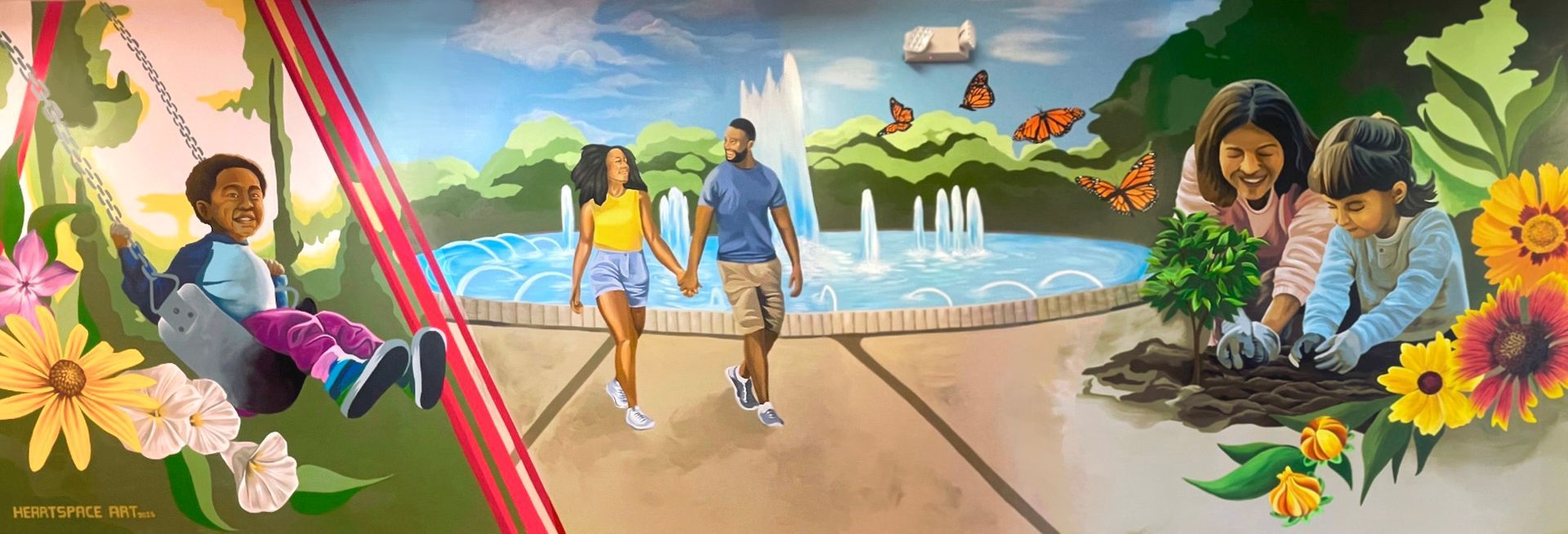 mural in florida department of health in duval. murals in jacksonville, fl. murals in florida. realistic mural. mural art. public art.