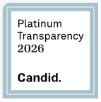 Candid Platinum Transparency 2025 logo. Black text in a light blue outlined white square.