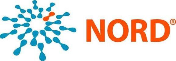 Logo of NORD, featuring a blue and orange abstract design and the word