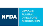 NFDA logo with blue blocks and white text reading National Funeral Directors Association