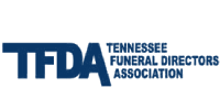 Logo for Tennessee Funeral Directors Association in dark blue text on a white background