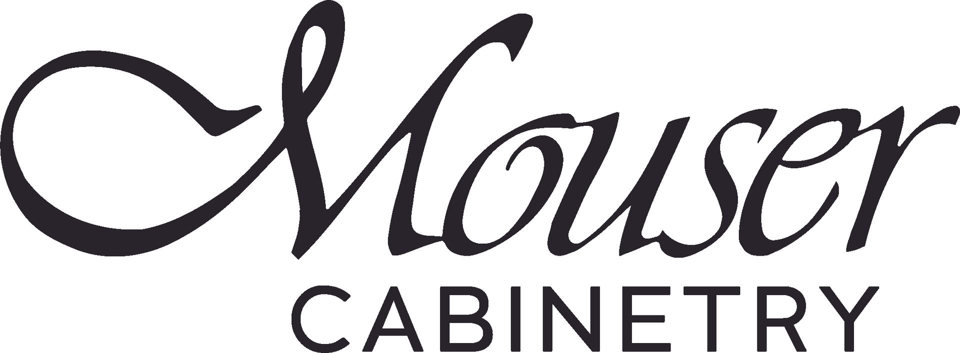 Mouser Cabinetry logo in black script, with