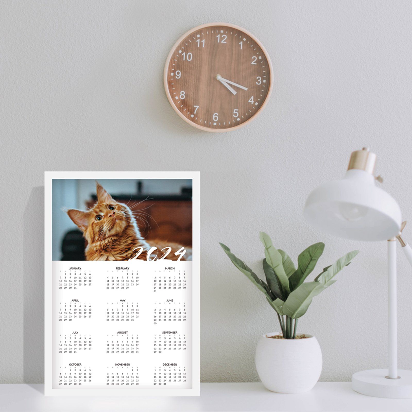 a calendar on a table