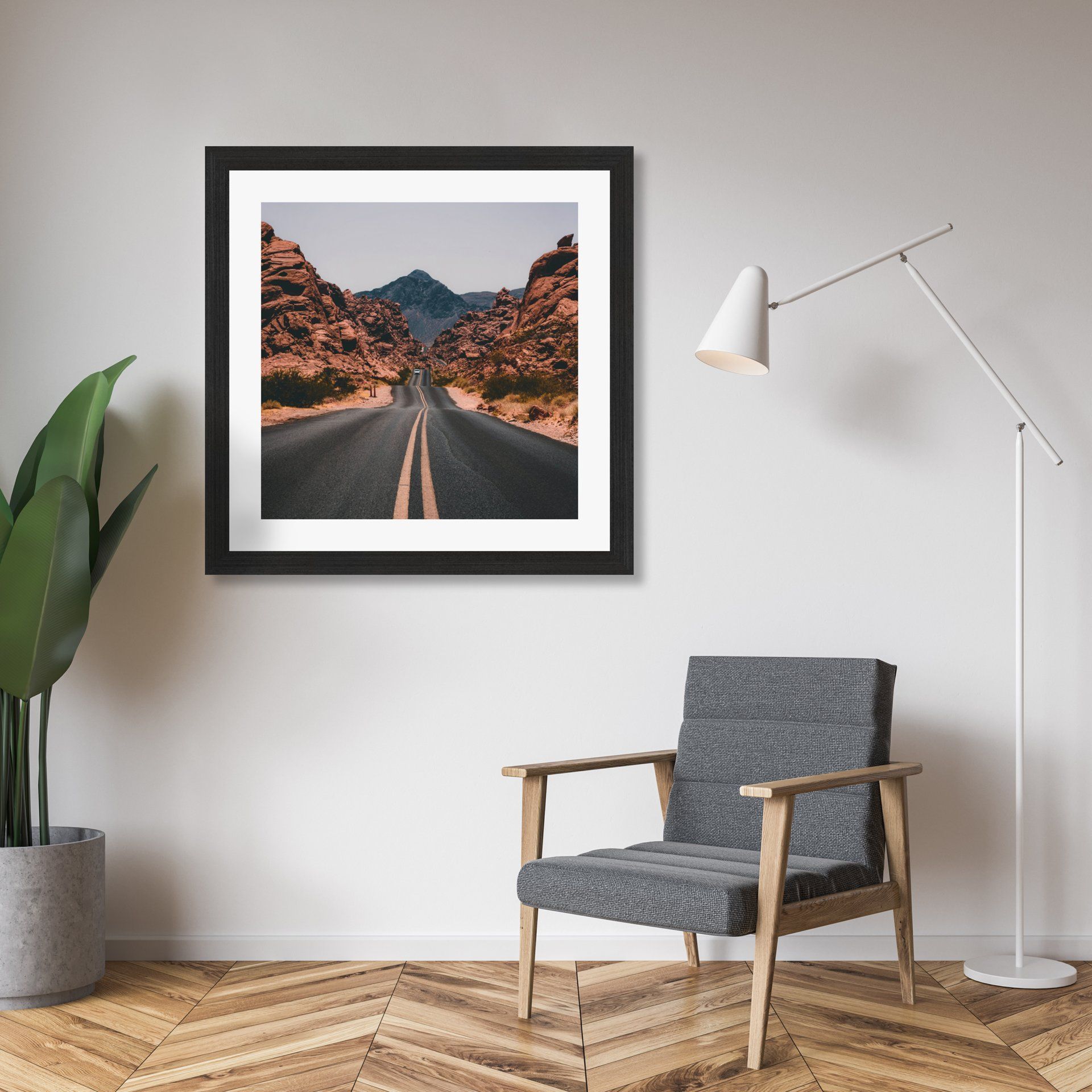 Metal Prints on wall with sofa