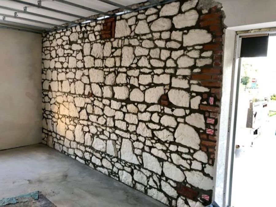 Parete effetto muro in pietra