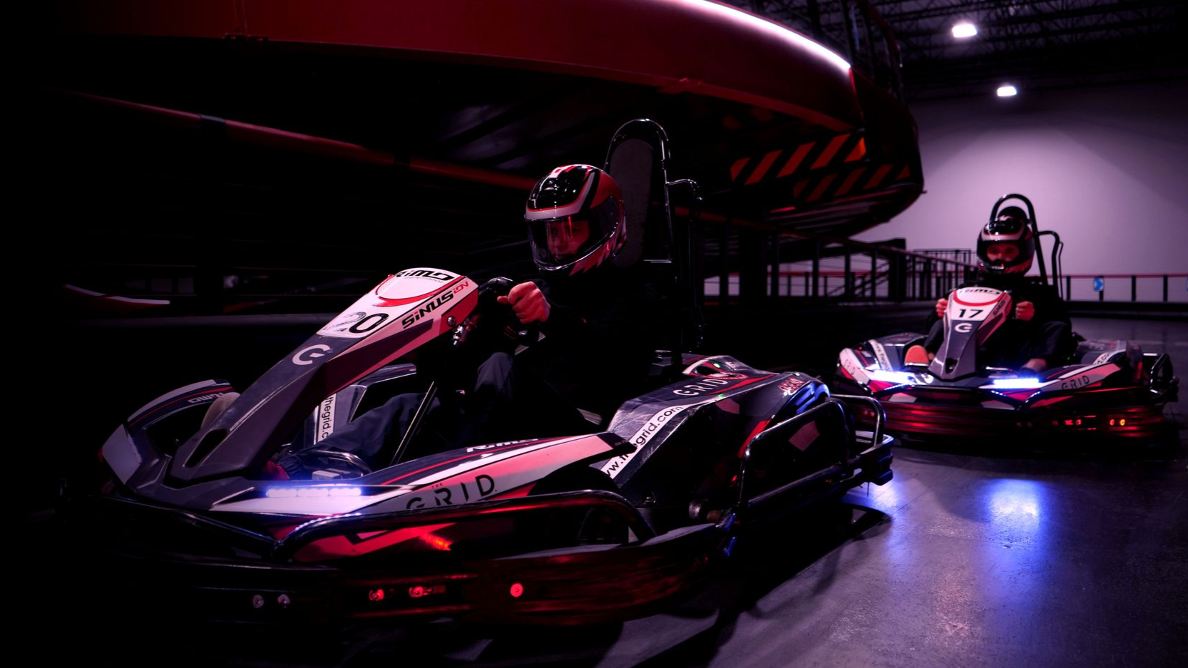 Private electric go-kart track rental for corporate events and group parties at The Grid Pleasant Grove Utah