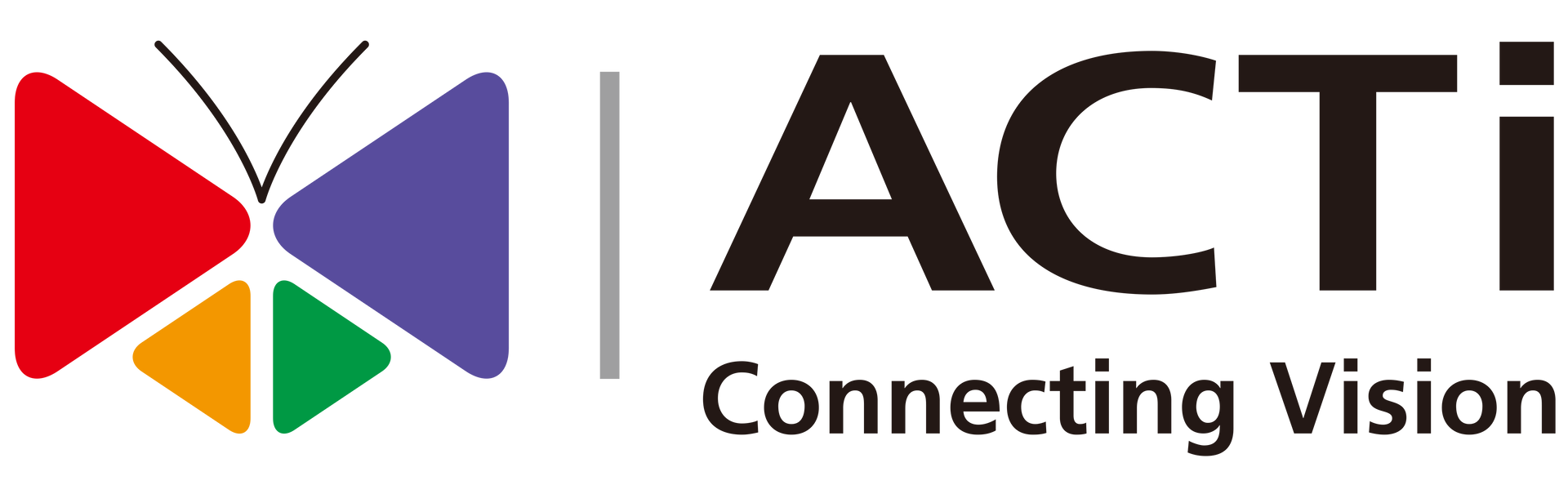 ACTi logo with butterfly icon and tagline "Connecting Vision."