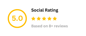 Social rating of 5.0 with five stars. Based on 8+ reviews.