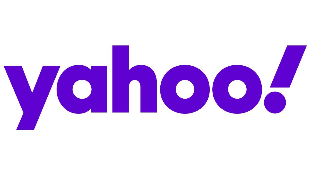Yahoo logo in purple.