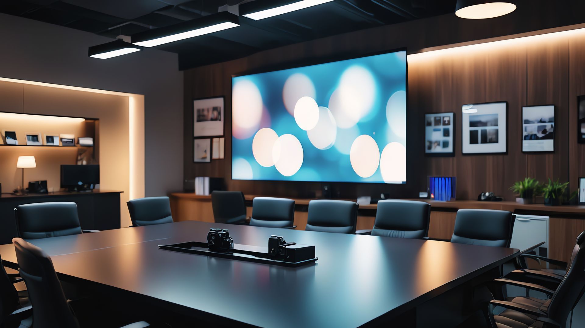Professional AV technician installing audio visual system in a NYC conference room