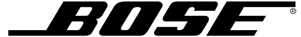 The Bose logo in bold black font. The letter 