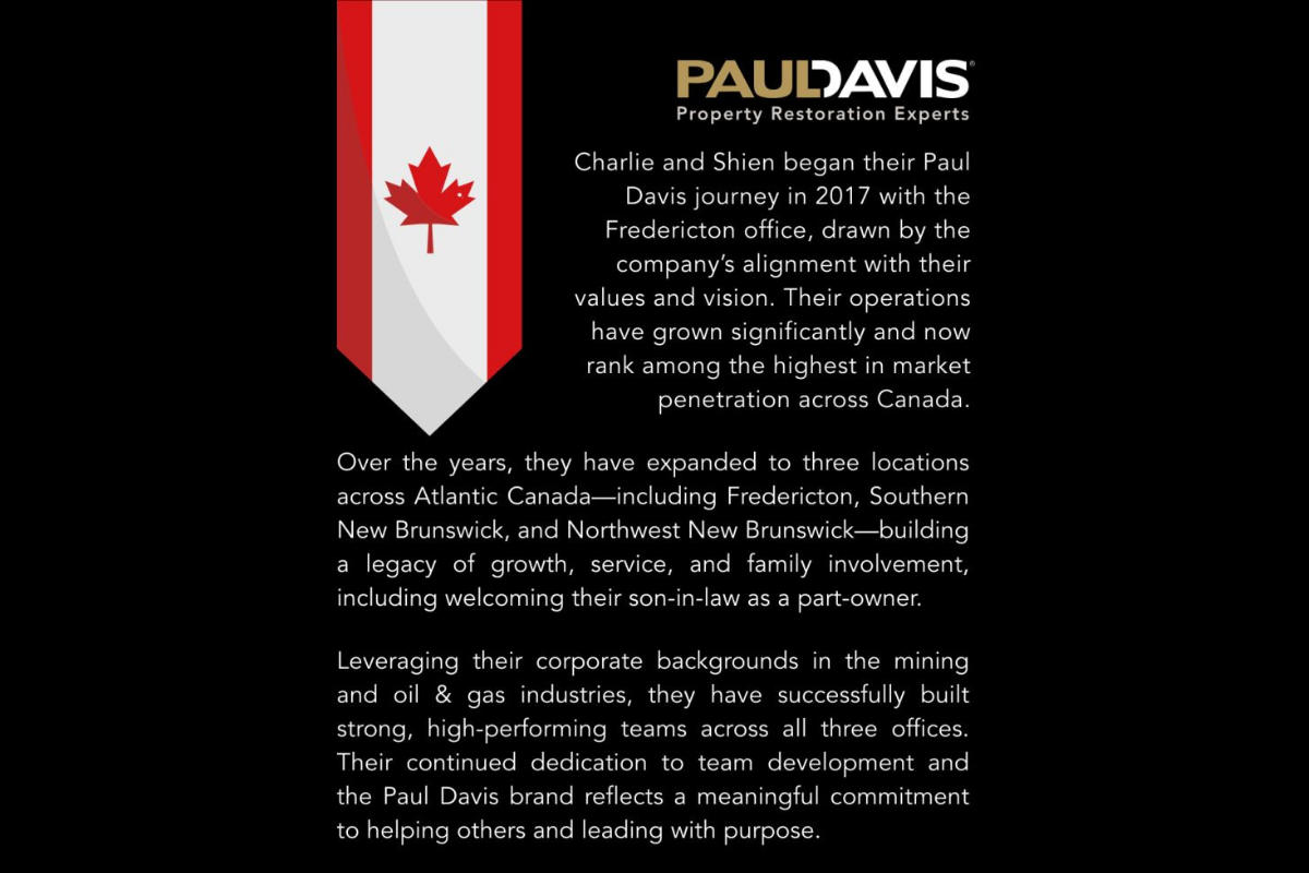 Paul Davis Canada profile with text and Canadian flag graphic.
