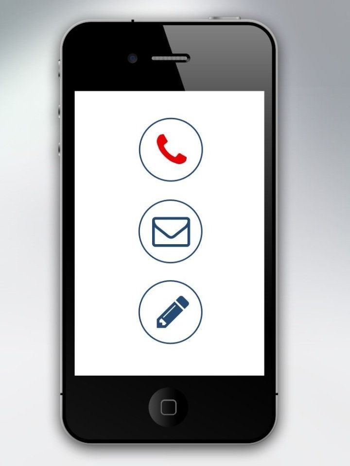 A cell phone with a phone envelope and pencil icons on the screen