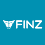 FINZ logo with white butterfly icon and text on a teal background