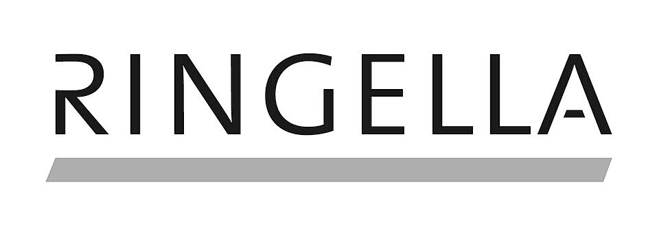 Ringella logo in black text with a gray underline on a white background