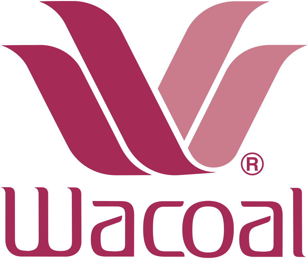 Wacoal logo in magenta and pink with stylized W above the brand name