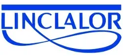 Blue LINCLALOR logo with a stylized swoosh underline on a white background