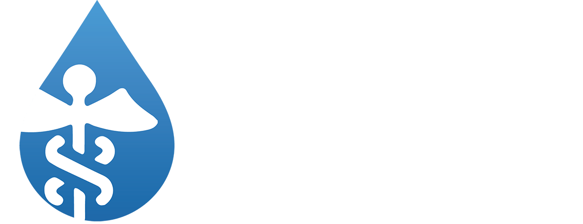 A blue logo for hydrate you iv therapy