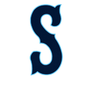 Stylized navy blue S with light blue outline on a white background