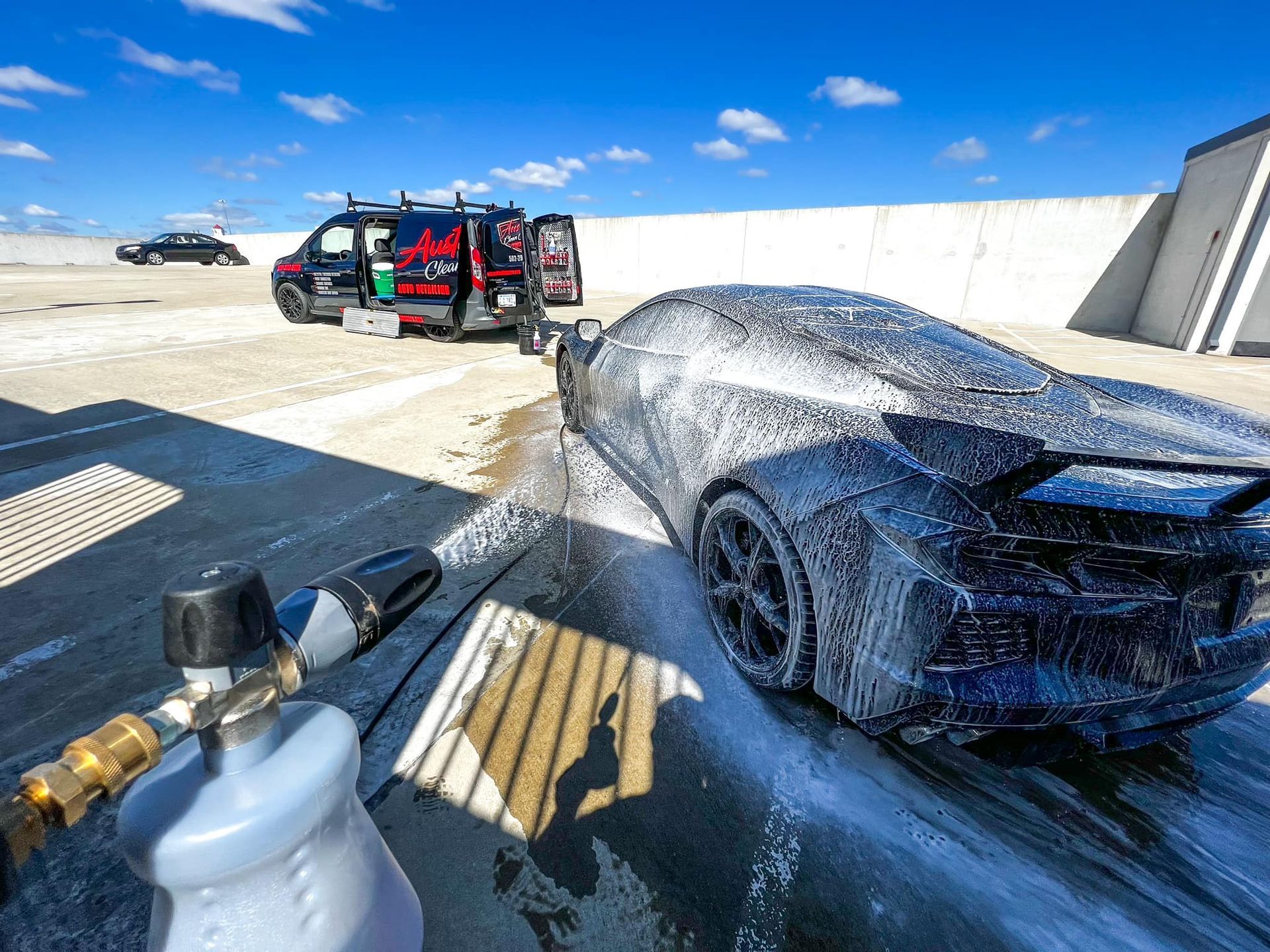 finished detail of black ferrari